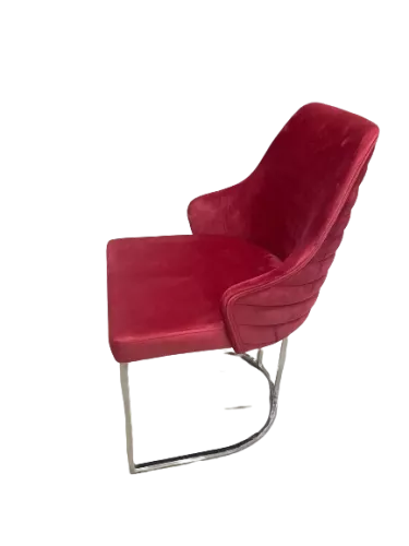 Hazenkamp Orchide arm dining chair Pink with silver legs (201710)