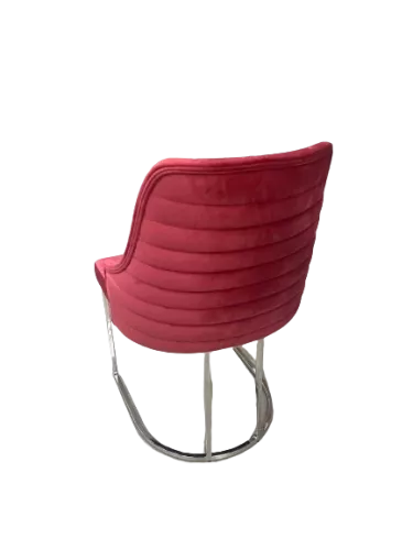 Hazenkamp Orchide arm dining chair Pink with silver legs (201710)